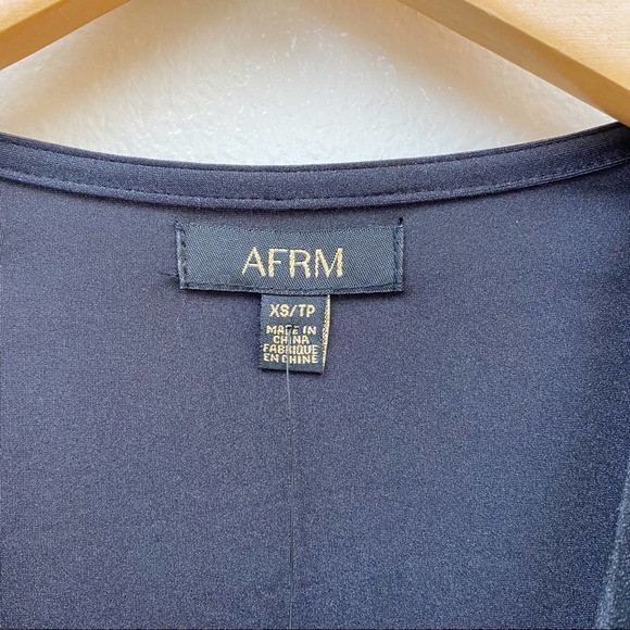 AFRM Women’s Bodysuit Long Sleeve Elegant Going Out Top Black XSmall New - Picture 3 of 4